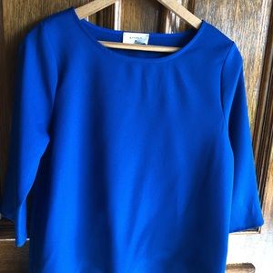 Anthro Everly Bright Blue Scalloped Botton Shirt